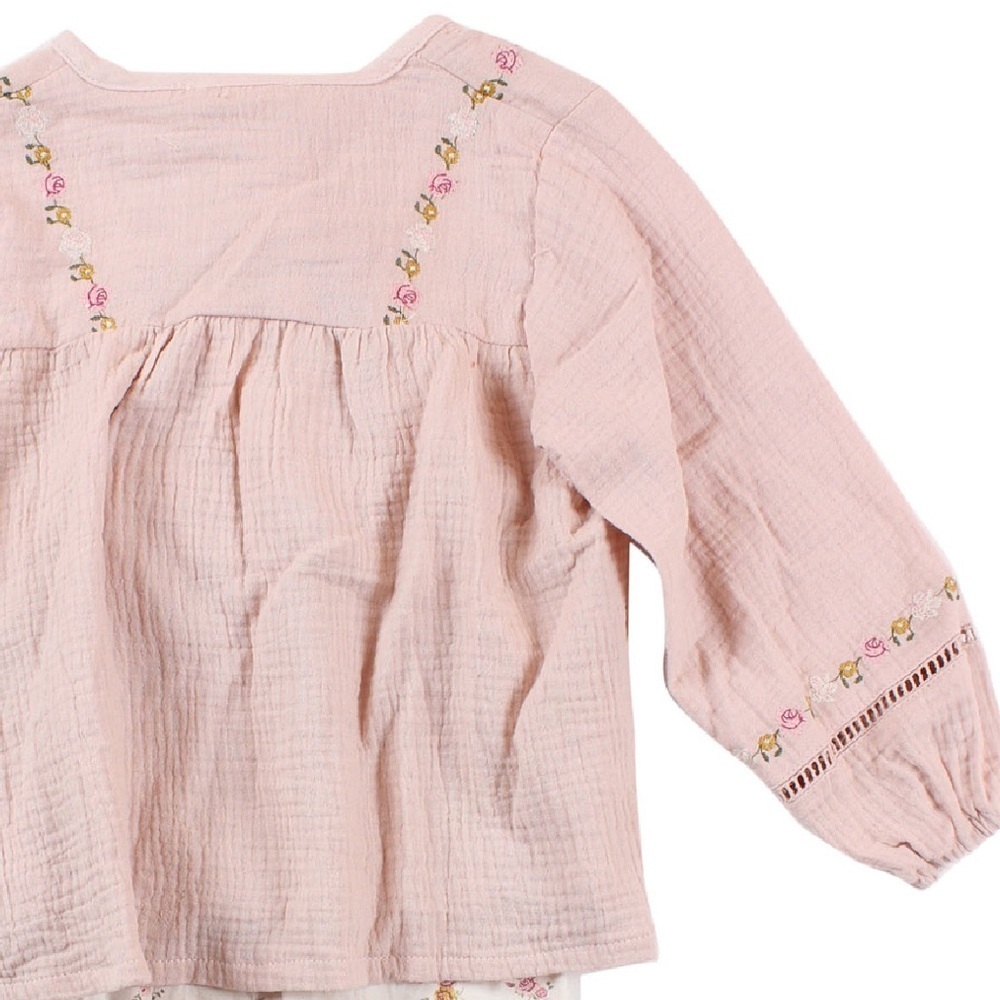 Jessica Simpson Blush Pink Floral Blouse Sz 6X